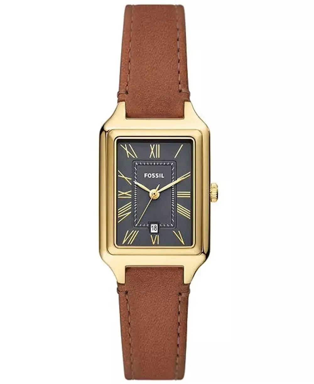 Fossil Women's Raquel Three-Hand Date Medium Brown Genuine Leather Watch